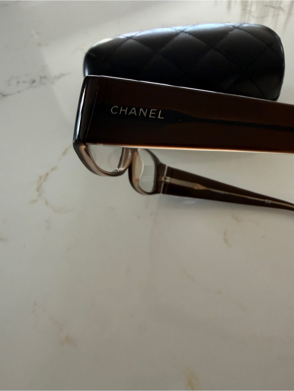 Authentic CHANEL 3102 c.385 Vintage Y2K Brown Rectangular Eyeglasses Frames - Picture 6 of 9